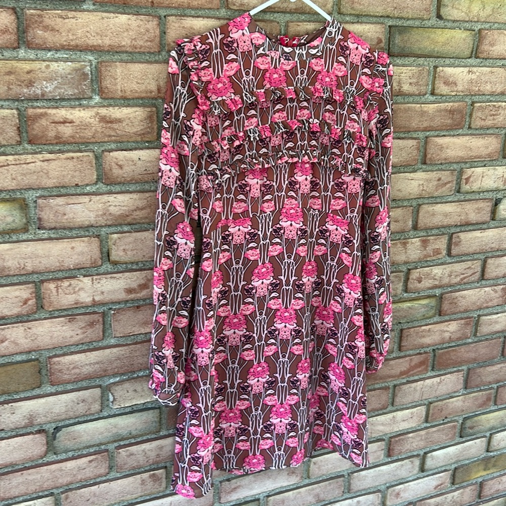 Topshop, size 2, pink, floral dress
